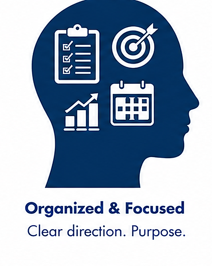 Organized & Focused — Clear direction. Purpose.